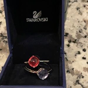 Rose & amethyst Swarovski Crystal rings